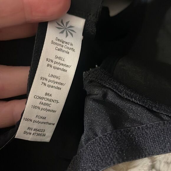 Athleta Black Racerback Bra Top 32C - Picture 6 of 6